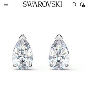 Genuine Swarovski Pear Stud Pierced Earrings